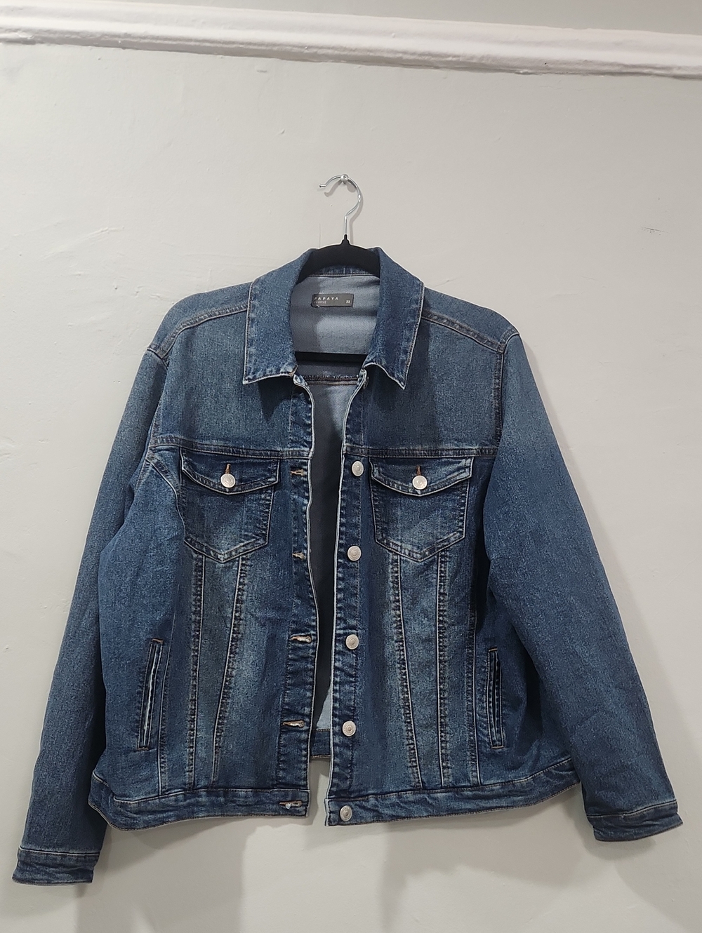 Papaya Medium Blue Denim Jacket - Button-Front Trucker